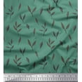 thumbnail image 1 of Soimoi Green Velvet Fabric Ash Leaves Print Fabric by Yard 58 Inch Wide, 1 of 3
