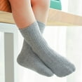 thumbnail image 5 of BYHONG Children's Socks Boys and Girls Cotton Socks Double Needle Mid Calf Baby Baby Solid Color Socks Baby Socks Grey XS, 5 of 5