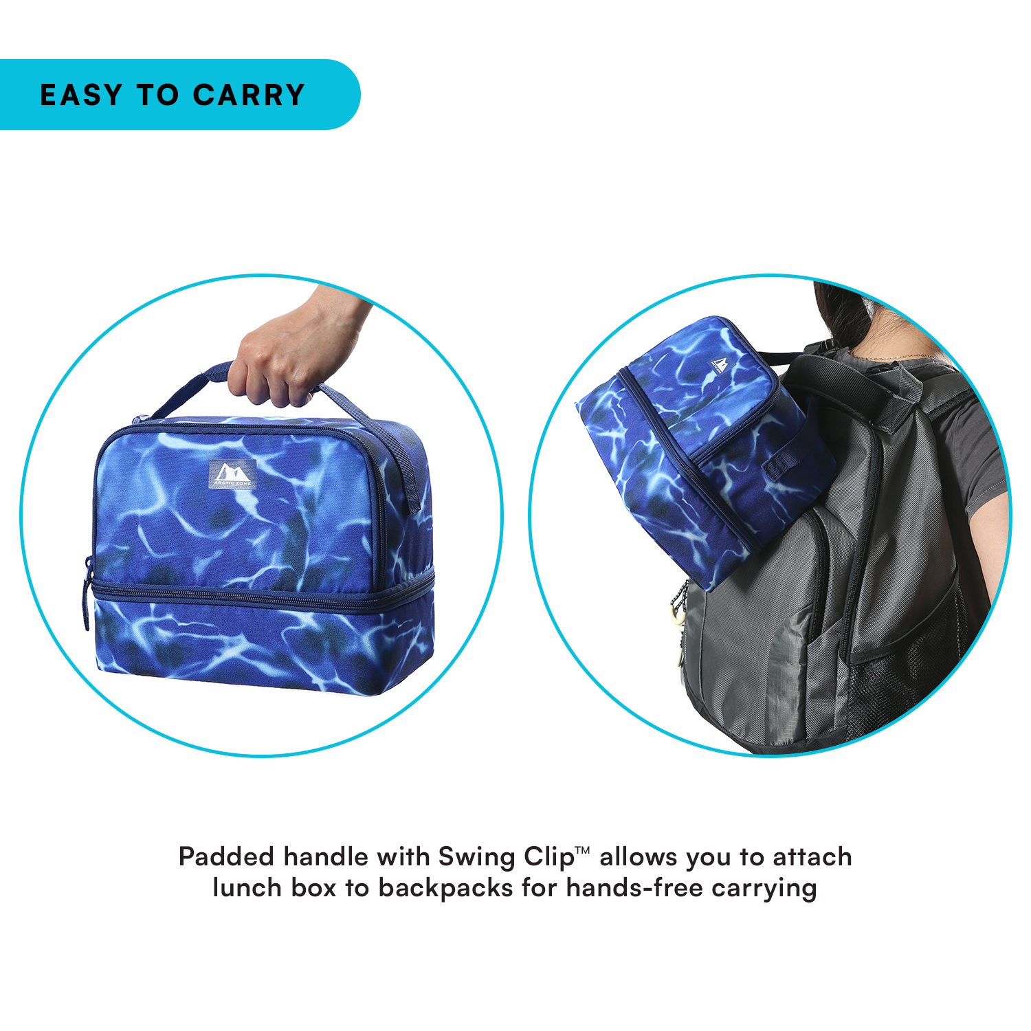 Arctic Zone Horizontal Dual Compartment Dome Lunch Pack, Dark Waters