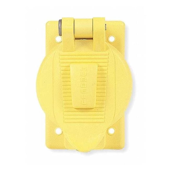 Hubbell Wiring Device-Kellems Weatherproof Cover,Vertical,Yellow HBL74CM23WO