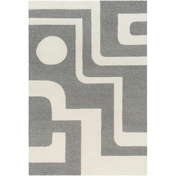 BoutiqueRugs Suni Contemporary Area Rug - Natural Gray, Charcoal, Smoke - 2' x 3'