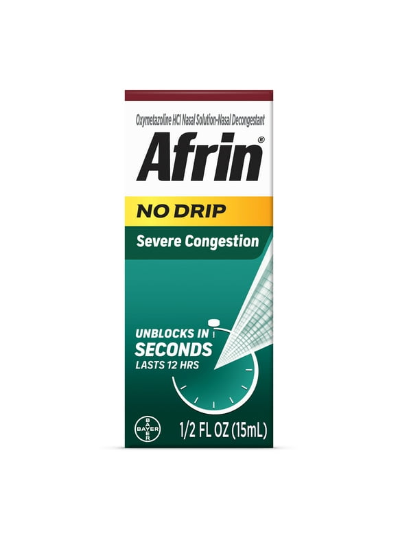 Afrin No Drip Severe Congestion Pump Mist Nasal Spray, 1-15 mL Bottle