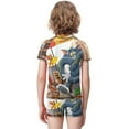 thumbnail image 3 of Tom And Jerry Boys 2-Piece Swimsuit Set, Short Sleeve Rash Guard & Swim Trunks, 3 of 7