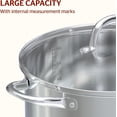 thumbnail image 2 of Sunhouse 7 QT Stock Pot with Lid, Stainless Steel Cooking Pot with Impact-Bonded Base, Induction Compatible, Oven Safe, 2 of 8
