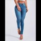 thumbnail image 4 of Vaqueros de Cintura Alta para Mujer, Elásticos, Ajustados, con Bolsillos, Mezcla de Algodón Suave y Transpirable Azul Vaquero XXL, 4 of 7