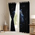 thumbnail image 4 of Feelyou Glitter Bear Teens Black Out Curtains, Psychedelic Stars Galaxy Curtains Pack of 2 (42x63 Each), Dreamy Jungle Animal Bedroom Curtains, Black Out Curtains Decor, 4 of 7