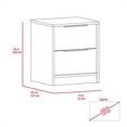 thumbnail image 3 of Xukmct Wood Nightstand with Metal Handle and 2 Drawers, Beside Table for Home, Bedroom, Light Gray, 3 of 7