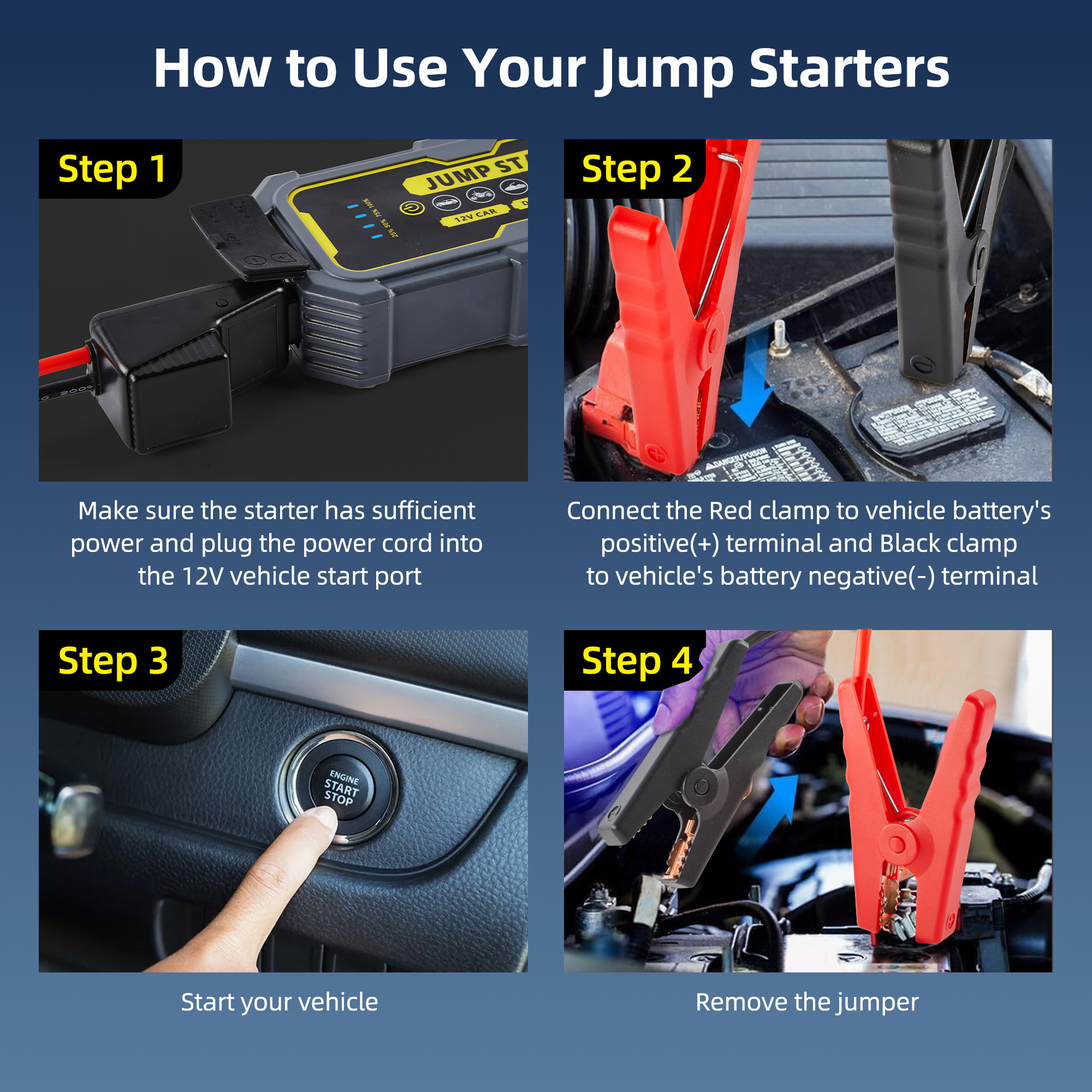 Panpaddle 4000A Car Jump Starter, 37000mWH Portable Power Bank for 12V Gas/Diesel Engines, with LED Light, Compass & Quick-Charge