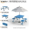 thumbnail image 4 of Neatifyes 4 Ft Camping Picnic Table Set with 4 Seats with Umbrella Hole Folding Lightweight Suitcase Card Table-220 Lbs Support Aluminum Frame, Plastic RV Tabletop for Barbecue,, 4 of 9