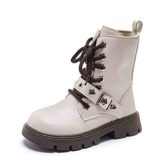 lnmuld Kids Boots Stylish Girls Ankle Boots with Soft Sole Durable Children Footwear Elegant British Design for Fall Winter Season Comfortable Young Ladies Shoes Size:11-11.5 Years