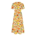 thumbnail image 5 of Fankiway Femmes Col Rond Manches Courtes Mi-Veau Double Poche Imprimé Floral Robe à Manches Courtes Robe à Col Rond Plus des Robes de Taille pour les Femmes Courbes Robes de Printemps pour les Femmes 3518, 5 of 5