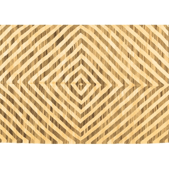 Ahgly Company Indoor Rectangle Abstract Brown Contemporary Area Rugs, 2' x 4'