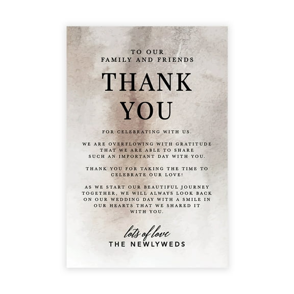 Koyal Wedding Thank You Place Setting Cards, 56 Pack