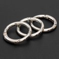 thumbnail image 1 of 10Pcs Round Spring Snap Hooks Carabiner Circle Bag Strap for Key Chains Key Argent 33mm, 1 of 8