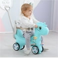 thumbnail image 6 of Blue Rocking Horse for Toddlers 1-3 Years 4 in 1 Design Kids Ride on Toy Balance Bike Push Cart with Detachable Balance Board Fun Birthday Gift, 6 of 6