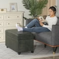 thumbnail image 3 of 32" Faux Suede Storage Ottoman Bench with Wheel, Rectangle Foot Rest Stool for Living Room, Bedroom, Entryway, 3 of 9