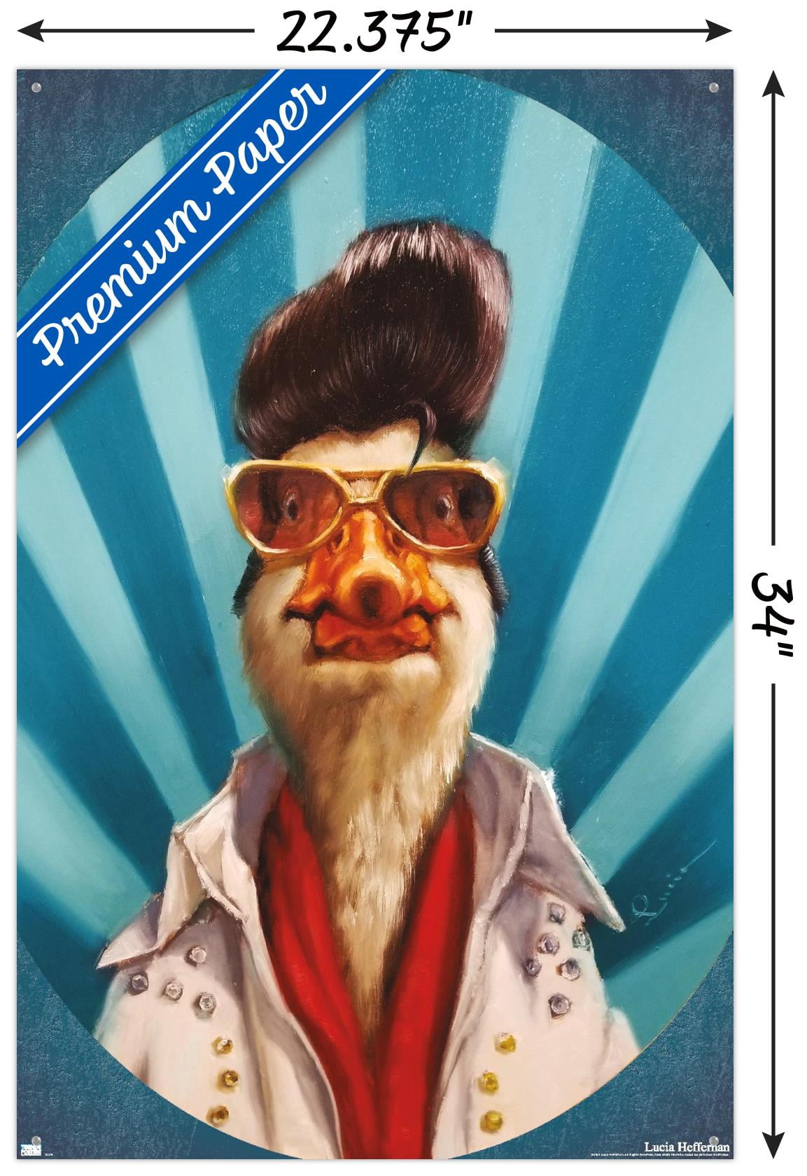 Lucia Heffernan Art - Duck The King Wall Poster with Pushpins, 22.375" x 34"