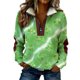thumbnail image 1 of Mujeres Manga Larga Tops Casual Colorblocked Semi-Zip Turn-Down Cuello Sudadera Chaqueta, Partido de Vacaciones Tops para las Mujeres Abrigo Elegante, 1 of 8