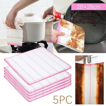 

Kitchen Gadgets Cotton Yarn Absorbent Dishwashing Towel Household Kitchen Cleaning Cloth Non Stick Scouring Pad 5 Pieces A Pack Kitchen Organization