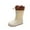 Beige Boots for Kid, variant on hopeusnice Kids Rain Boots Mid Calf Style Pull On Closure Waterproof Sole Warm Lining For Wet Weather Outdoor Activities Beige 20