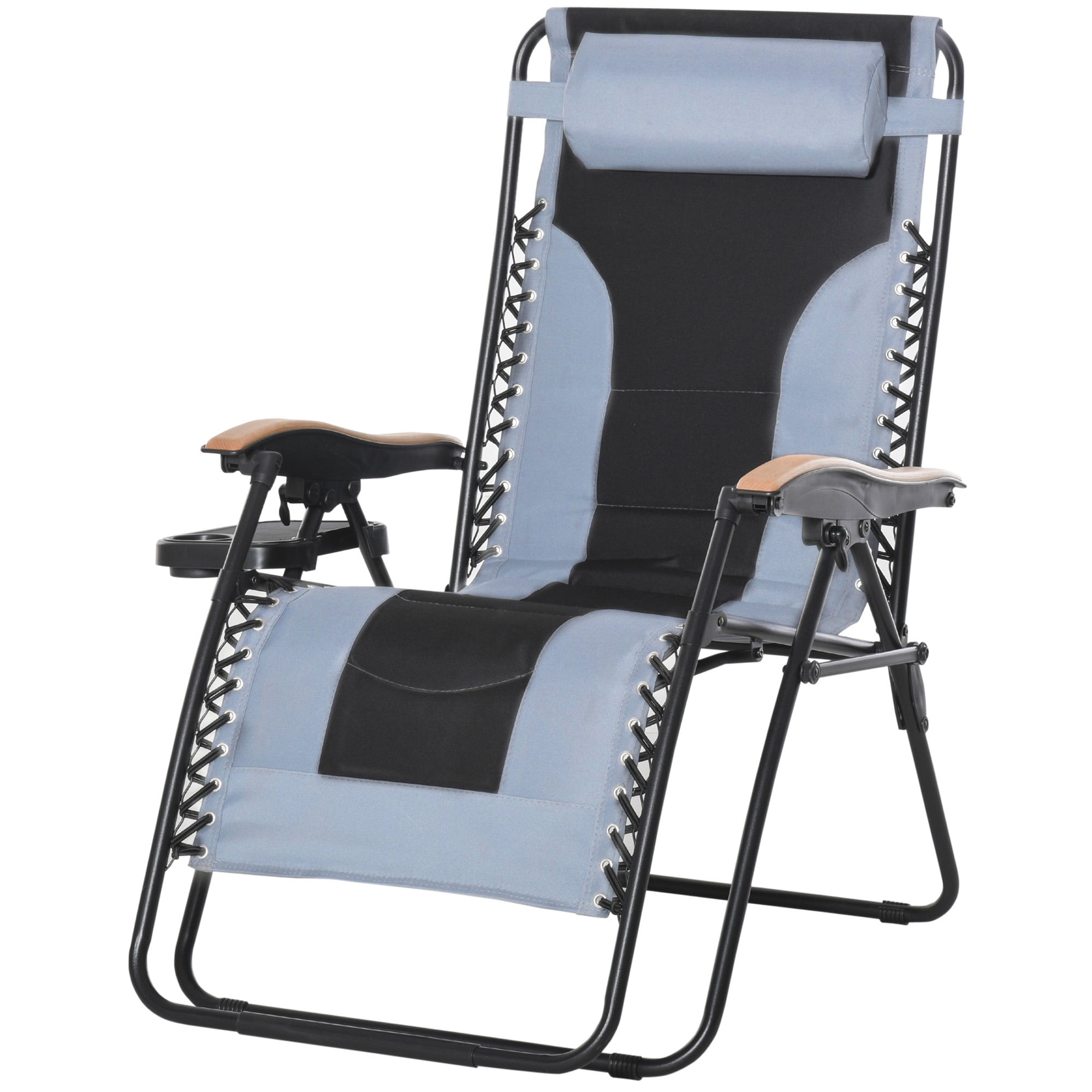 Details about   Outsunny Zero Gravity Lounge Chair Folding Patio Recliner with Cup Holder Tray 