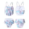 thumbnail image 1 of Alvivi Girls 2Pcs Bikini Suit Ruffle Hem Tube Top Bottom Swimwear Set 2-10, 1 of 7