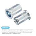 thumbnail image 4 of M8 Rivet Nuts, 100pcs Zinc Plated Carbon Steel Knurled Flat Head Threaded Insert Nuts for Metal, Plastic, 4 of 4