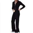 thumbnail image 3 of Conjunto de Dos Piezas para Mujer, Pantalón Deportivo de Pierna , Media Cremallera, Larga y Cuello en V. Negro L, 3 of 7