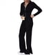 thumbnail image 3 of Conjunto de Dos Piezas para Mujer, Pantalón Deportivo de Pierna , Media Cremallera, Larga y Cuello en V. Negro M, 3 of 7