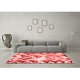 thumbnail image 3 of Ahgly Company Machine Washable Indoor Round Abstract Red Modern Area Rugs, 6' Round, 3 of 4