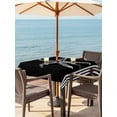 thumbnail image 4 of Square Outdoor Tablecloth with Umbrella Hole Black Starfish Coastal Table Cloth Waterproof Patio Table Cover Nautical Seaside Farmhouse Striped Zipper Tablecloths for Picnic Camping 60x60 Inch, 4 of 8