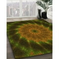 thumbnail image 2 of Ahgly Company Indoor Round Patterned Dark Yellow Green Area Rugs, 7' Round, 2 of 6