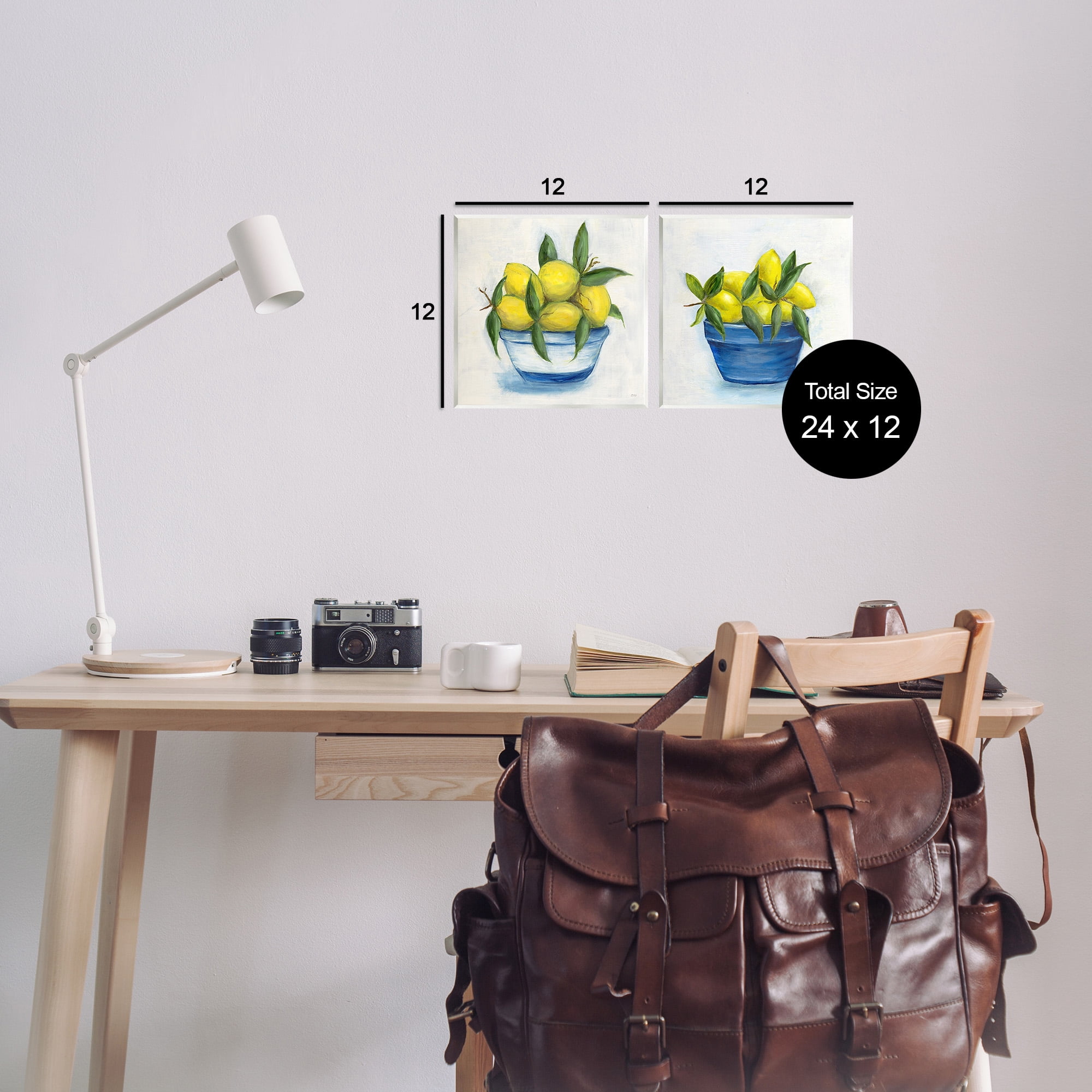 Stupell Industries Traditional Lemon Bowls Food & Beverage Painting Unframed Art Print Wall Art, 12 x 12, Set of 2