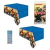 Transformers Birthday Party Supplies Decoration Bundle Pack Includes 2 Plastic Table Covers and 1 Dinosaur Sticker Sheet