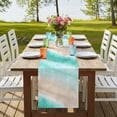thumbnail image 4 of Summer Beach Turquoise Ocean Table Runner-36 Inch Long Modern Minimalist Art Table Runners Linen Burlap Tablerunner for Kitchen Dining Room Holiday Party, 4 of 9