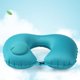 thumbnail image 5 of Almohada inflable de viaje, almohada inflable ajustable para el cuello, almohada inflable portátil en forma de U con máscara para los ojos, tapón para los oídos y bolsa de transporte, (verde ment, 5 of 5