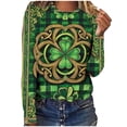 thumbnail image 4 of St. Patrick's Day Long Sleeve Shirt for Women Shamrock Clover Graphic Crewneck Soft Festive Holiday Party Graphic Clothes Casual Tee Top, 4 of 8