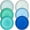 Blue, variant on Ceramic Dessert Plates Set of 6, 6 Inch Appetizer Plates for Kitchen, Microwave & Dishwasher Safe, Vintage Blue