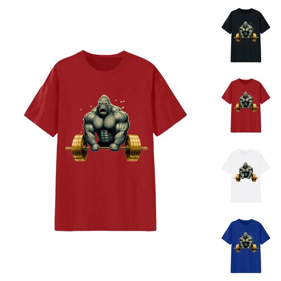 Gorilla Beast Gym Workout Lifting Weights Bodybuilding Womens Tshirt 2026 Summer Casual Short Sleeve Crewneck Graphic Tees