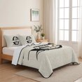 thumbnail image 5 of Queen Quilt Set 90''x96'', Letter C Lightweight Summer Bedspread Coverlet Set with 2 Pillow Shams, Monogram Words Breathable All Season Quilt Bedding for Bedroom/Guest Room, 5 of 9