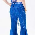 thumbnail image 2 of Minnieouse Lady Belly Dance Hip Bufanda Accesorios Bellydance Cintura Traje Nylon Malla Hilo Suministros de belleza Rendimiento Azul Cinturones Azul oscuro Minnieouse PS15803-05, 2 of 6