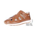 thumbnail image 5 of Fisherman Gladiator Sandals for Women Closed Toe Summer Walking Shoes Crooss Strap Hook and Loop Casual Nonslip Flat Shoes Brown Size 8.5, 5 of 7