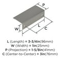 thumbnail image 2 of Amerock Edge Pulls 3 inch (76mm) Center-to-Center Satin Nickel Cabinet Edge Pull, 25 Pack, 2 of 4