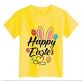 thumbnail image 4 of Rhuody Girl Easter T Shirts Round Neck Tops Short Sleeve Shirts Bunny Prints Tee Adorable Wear 12-13 Years Yellow, 4 of 4