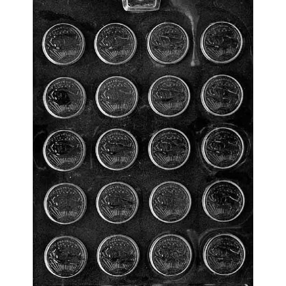Grandmama's Goodies M122 Small Coin Chocolate Candy Soap Mold with Exclusive Molding Instructions