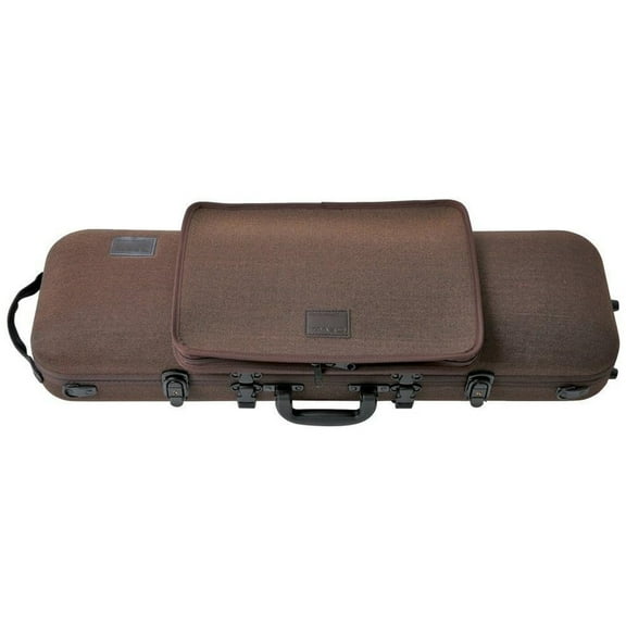GEWA Bio-S Oblong 4/4 Violin Case w/ Music Pocket & Subway Handle - Brown/Beige