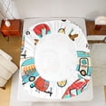 thumbnail image 5 of jejeloiu Cartoon Camper Car Twin Sheet Sets,Colorful Rv Twin Fitted Sheet,Happy Camping Flat Sheet For Girsl Boys,Microfiber Bedroom Decor,3 Pieces, 5 of 7