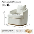 thumbnail image 6 of Tina's Home Modern Chenille Swivel Accent Chair Set of 2, 360° Barrel Chairs with Lumbar Pillow Ivory, 6 of 6