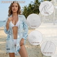 thumbnail image 6 of Xoenoiee Jellyfish Coral Print Women Swimsuit Coverup Button Down Casual Shirt Dress V Neck Beach Cover Ups Side Split Casual Blouse Top with Pockets, XL, 6 of 7