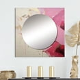 thumbnail image 1 of Designart "Minimal Abstract River in Gold and Pink III" Fuschia Square Mirror For Wall Decor - Large Beige Square Printed Wall Mirror Art - Wall Mounted Square Large Mirror, 1 of 5